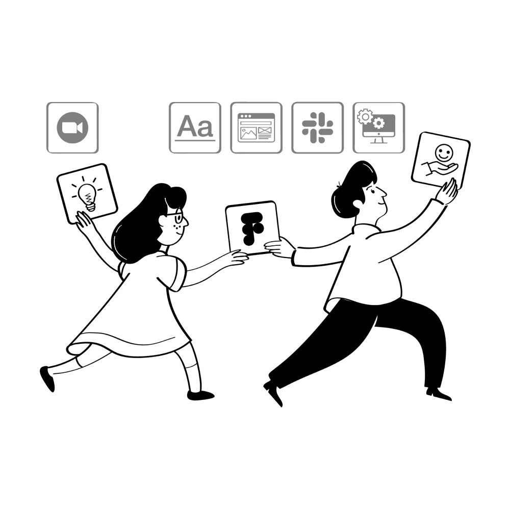 Two people doing a 5-Day UX Sprint